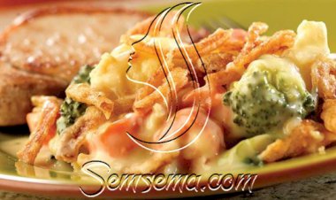 طريقة عمل صينية الخضار بالجبنة والبصل