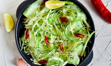 طريقة عمل سلطة خيار بالكرنب