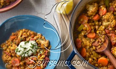 طريقة عمل العدس بالقرنبيط وصوص الطماطم