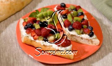 طريقة عمل خبز الفواكة المحمص بالمسكربون