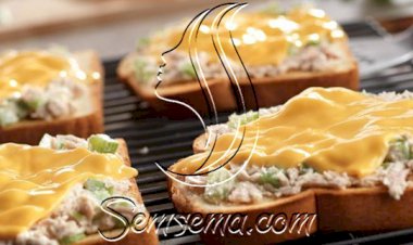 طريقة عمل توست التونة بالمايونيز والجبن الشيدر