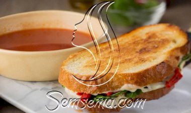 طريقة عمل ساندويتش الموزاريللا بالفلفل والسبانخ