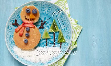 طريقة عمل بان كيك رجل الثلج للكريسماس