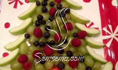 طريقة عمل سلطة فواكه شجرة الكريسماس