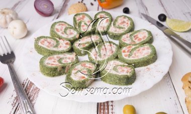 طريقة عمل رولات السبانخ بالسالمون