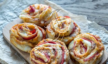 طريقة عمل رولات البيتزا بالبسطرمة