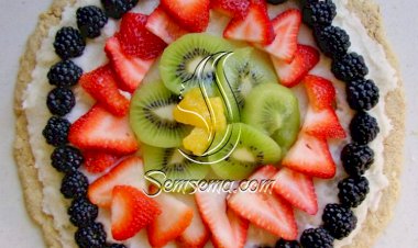 طريقة عمل بيتزا الفواكة بالفانيليا