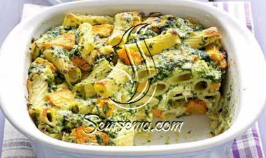 طريقة عمل صينية مكرونة بالسبانخ في الفرن