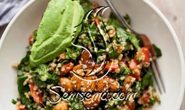 طريقة عمل سلطة السبانخ والسمسم