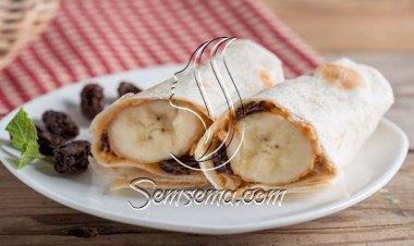 طريقة عمل التورتيللا بالموز وزبدة الفول السوداني