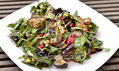 طريقة عمل سلطة الباذنجان المشوي بالرمان