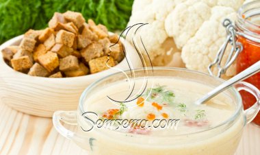 طريقة عمل حساء القرنبيط الكريمى بالكافيار