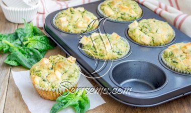 طريقة عمل مافن السبانخ والجبن الفيتا