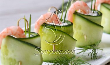 طريقة عمل رولات الخيار بالجمبري