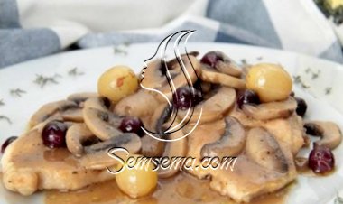 صدر دجاج مشوي مع الفطر