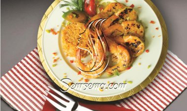 الروبيان المشوي بصلصة الليمون