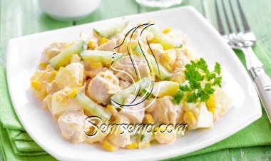 سلطة الدجاج والذرة بالمايونيز