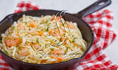 معكرونة بالقريدس والكريمة