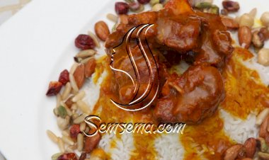 لحم العجل مع الرز والزعفران لغداء شهي