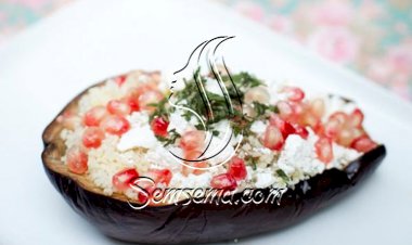 باذنجان مشوي مع صلصة البستو