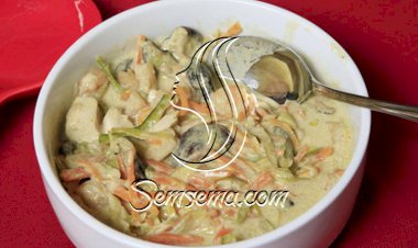 الشوربة الصينية مع حليب جوز الهند
