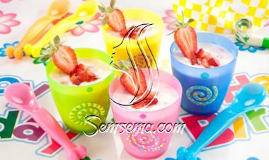 زبادي بالفراولة