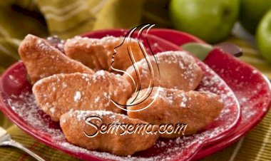 التفاح المقلي المزين بالسكر الشهي