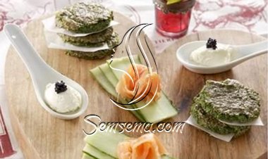 دوائر السبانخ مع السالمون المدخّن