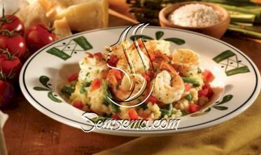 الروبيان مع الرز والبازيلاء