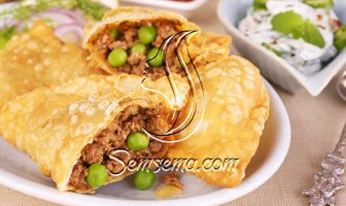 أسهل طريقة لعمل سمبوسة باللحم والبازيلا