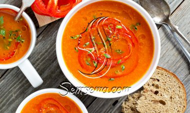 شوربة الفلفل الأحمر الحلو