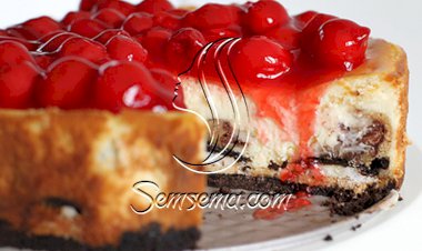 تشيز كيك بالكرز والأوريو الشهية