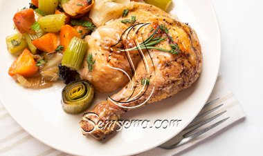 دجاج مشوي بالفرن مع الخضار لرجيم متوازن