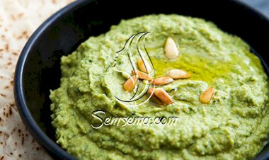 حمص بصلصة البستو والريحان