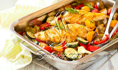 الدجاج المشوي مع الكوسا لرجيم متوازن