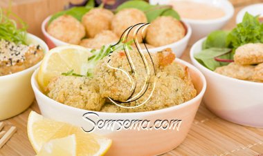 فطاير الروبيان بصلصة المانغو