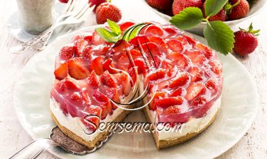 تشيز كيك الفراولة السهلة