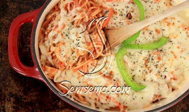 سباغيتي بالجبن واللحم المفروم بالفرن.. شهي وسريع