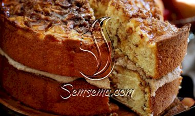 كيك الكراميل والتفاح بالقرفة الشهية