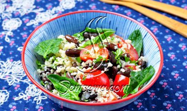 سلطة الفاصوليا السوداء والكسكس