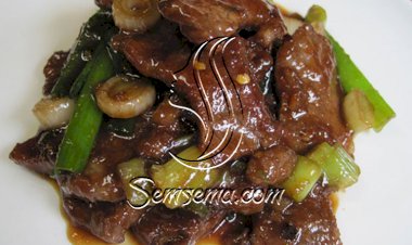 بيف مانغوليان على طريقة المطاعم