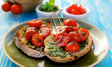 بروشكيتا بالبستو وجبنة الفيتا