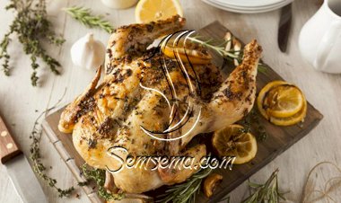 الدجاج المشوي بالثوم واكليل الجبل