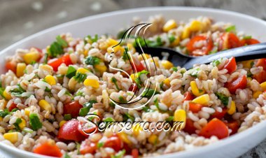 سلطة الأرز البني على الطريقة المكسيكية