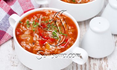 شوربة الخضار مع الأرز البني لرجيم صحي