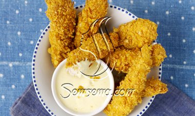 أصابع الدجاج مع غموس الخردل