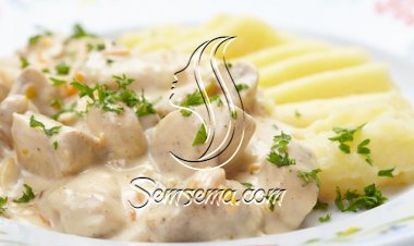 دجاج بالكريما والخضار