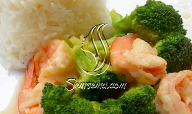 روبيان مع البروكلي على الطريقة الآسيوية