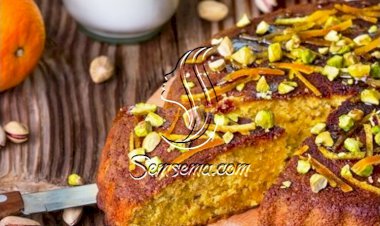 كيك الزعفران بجوز الهند والسميد