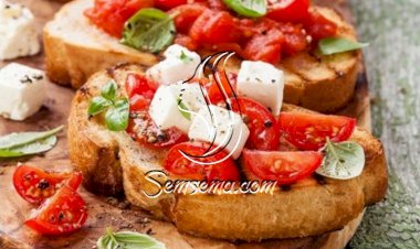 مقبلات جبن الموزريلا مع الريحان الطازج